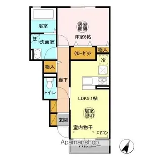 レイクビューみなみ【1階】の間取り