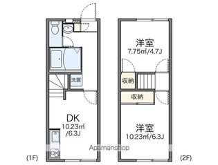 レオパレスソレイユ エスト【115号室】の間取り