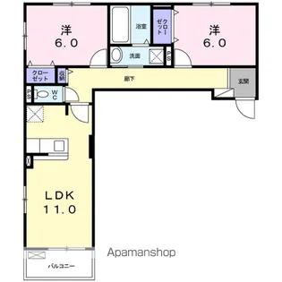 イースト・カーサC【2階】の間取り