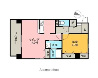 GRANDIR駅南【6階】の間取り