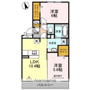 トランキール沖代【203号室】の間取り