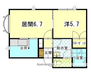 ハッピーズグレイⅡ【101号室】の間取り