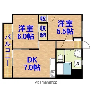 グリーンハイツ島野【2階】の間取り