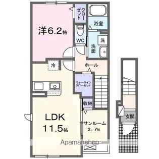 ルミエールさくら【2階】の間取り