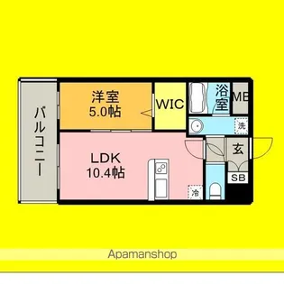 イーハトーブ 櫛原【5階】の間取り