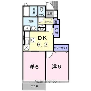 アルバ・カーサB【1階】の間取り