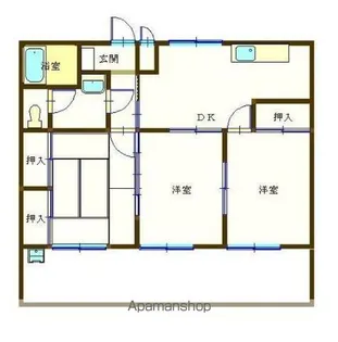 第2宗コーポB棟【302号室】の間取り
