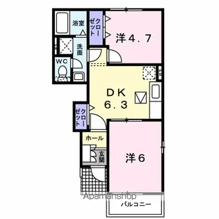 セント ステラ ガーデン B【1階】の間取り