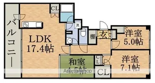 グランドステージ プレファシオ円山【9階】の間取り