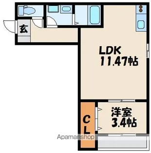 メゾンクレール博多南【3階】の間取り