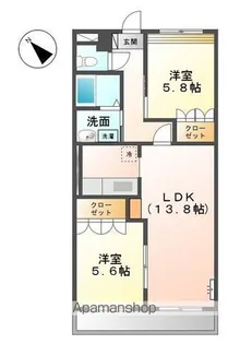 クレスタ【203号室】の間取り