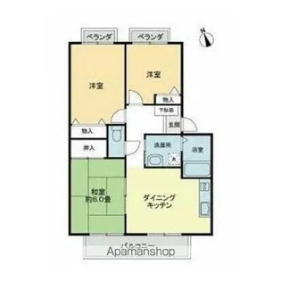 フォブールあすかA・B棟【B102号室】の間取り