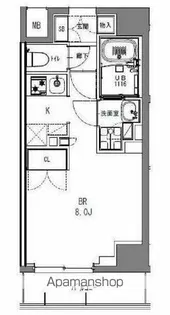S-RESIDENCE日本橋馬喰町【8階】の間取り