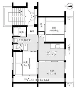 ビレッジハウス石渡1号棟【506号室】の間取り