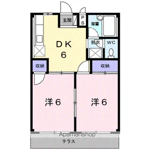 コーポ賀智里【1階】の間取り