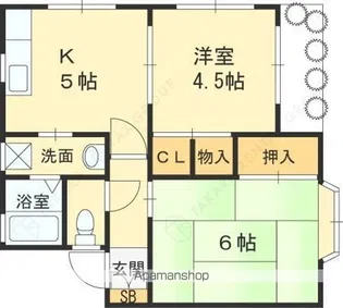 リビング芦屋【201号室】の間取り