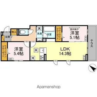 レジデンスヒルトップX XI XI【1階】の間取り