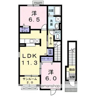 パインリーフ城東【2階】の間取り