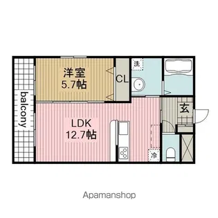 メゾン西ノ京【101号室】の間取り