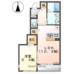 ユニティー ブラウン【101号室】の間取り