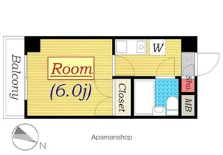 カーメル中目黒【2階】の間取り