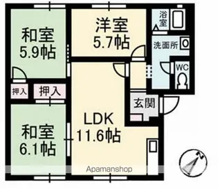 グリーンハイツ芝崎【1階】の間取り