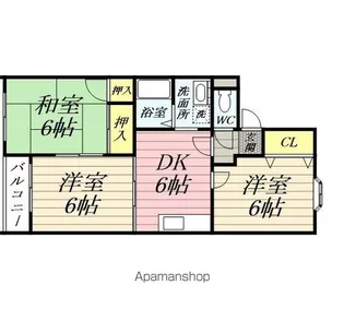 ミュゼくまの【202号室】の間取り