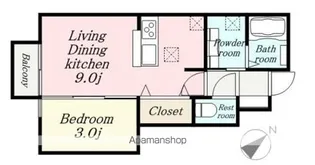 ルークスペース(LUX SPES)【102号室】の間取り
