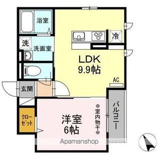 イースト河辺【203号室】の間取り