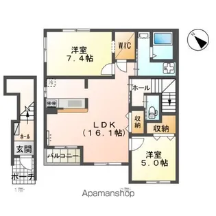 カサ・ベルデⅡ【201号室】の間取り