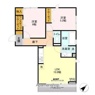 ヘリオス吉川美南 プルートーン【2階】の間取り