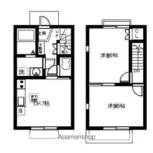 愛知県春日井市出川町7丁目【テラスハウス】の間取り