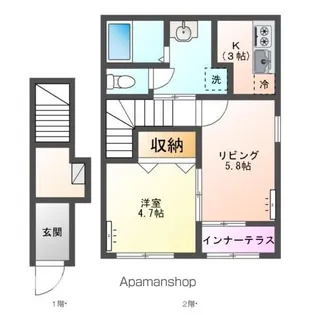 HALELEA・AOBA(ハレレア・アオバ)【2階】の間取り
