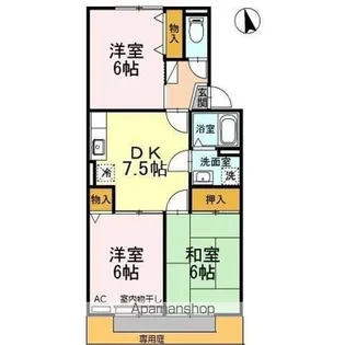 エスポワール B棟【1階】の間取り