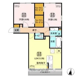 アピタコート【1階】の間取り