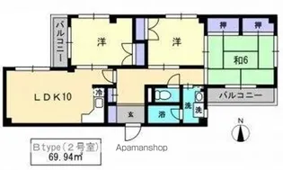 ブリッサ花ノ宮【3階】の間取り