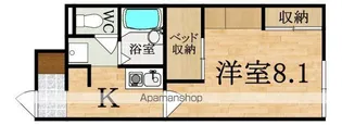 レオパレスハートフル西大寺【1階】の間取り