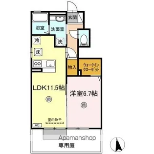 アヴニール.S B棟【102号室】の間取り