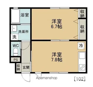 グランメッゾ南三咲【1階】の間取り