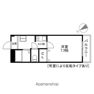 イーストウイング【102号室】の間取り