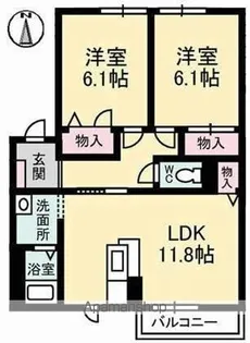 シャンベールA・B棟【1階】の間取り