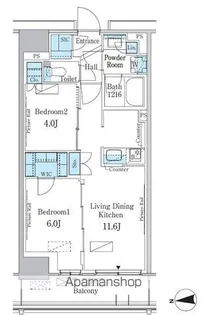パークアクシス新宿百人町【2階】の間取り