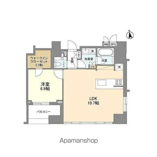 LASANTE麻布十番【16階】の間取り
