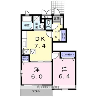 グリーンゲイブルズⅡ B【1階】の間取り