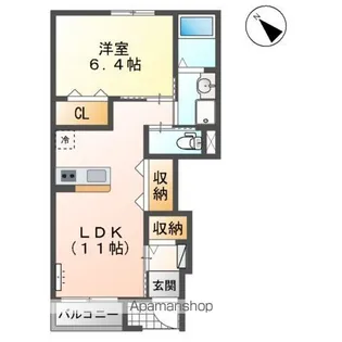 アヴァンス・アカツカ【1階】の間取り