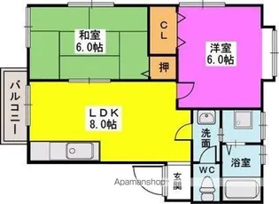 みゆきコーポ【1階】の間取り