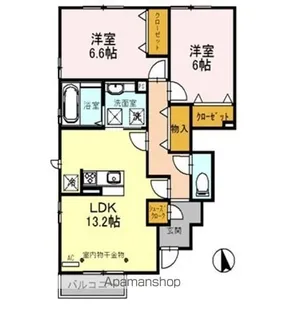 サンシャイン上冨居Ⅱ A【1階】の間取り