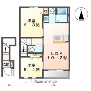 ツインズⅡ【202号室】の間取り
