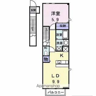 デュエル ミサキD【2階】の間取り