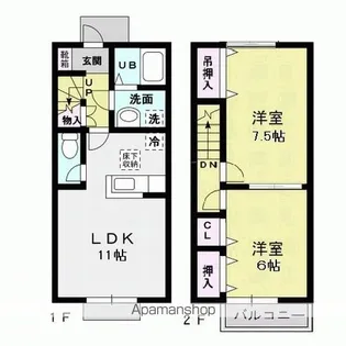 HARMONIA II【105号室】の間取り